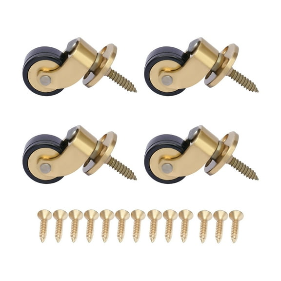 4PCS Universal Brass Furniture Castors Rolling Wheels Heavy Duty Piano Casters