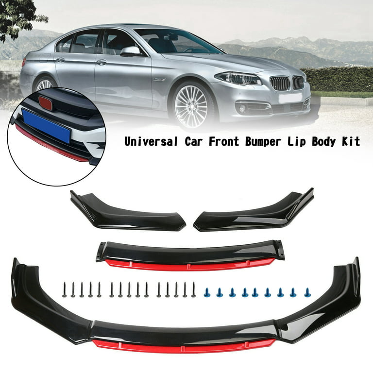 4PCS Universal Car Front Bumper Lip Body Kit Splitter Spoiler