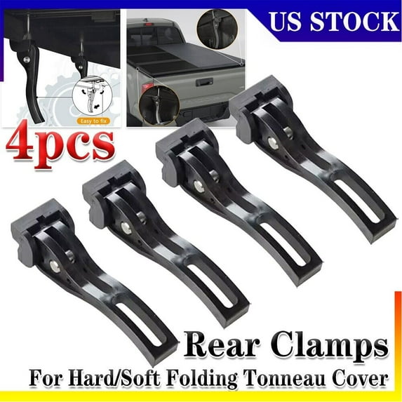 4PCS Universal Replacement Parts for Hard/Soft Folding Tonneau Cover Rear Clamps