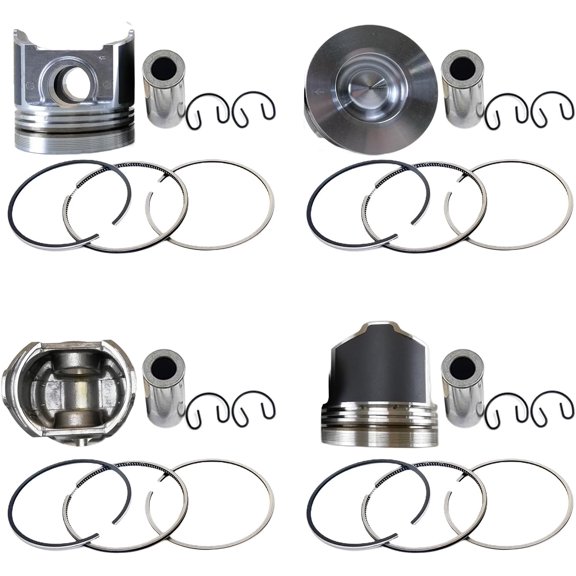 4PCS V3300 Piston+Piston Rings 16 valves Piston height 91.7mm Combustion Chamber 52mm For Kubota V3300 V3300-DI Engine M6800 M8200 M9000 Tractor Bobcat S220 STD V3300 piston 1G527-21110