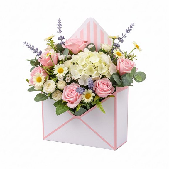 4PCS Valentine Envelope Boxes,Folding Portable Flower Storage Box,Empty Paper Flower Bouquet Envelop Paper Boxes,Gift Packaging, Wedding Party, Birthday, Florist Flowers Bags