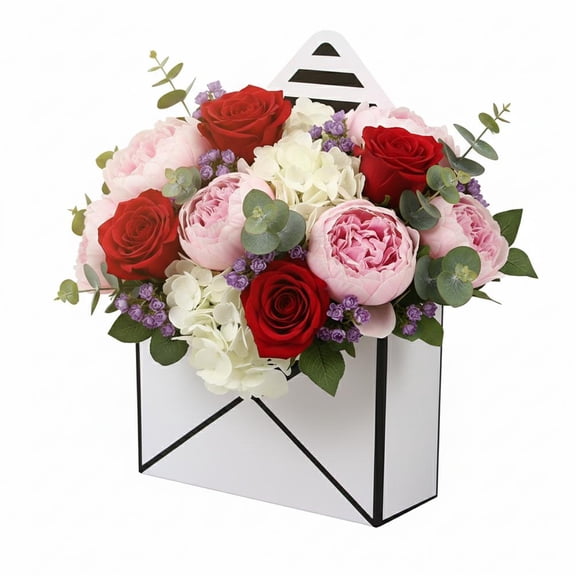 4PCS Valentine Envelope Boxes,Folding Portable Flower Storage Box,Empty Paper Flower Bouquet Envelop Paper Boxes,Gift Packaging, Wedding Party, Birthday, Florist Flowers Bags