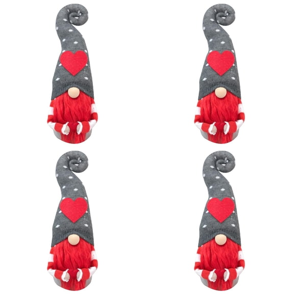 4PCS Valentine's Day Decorations - Plush Swedish Stuffed Ornaments, Home Table & Shelf Decor for Home Party, Valentine Gifts