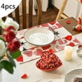 4PCS Valentine's Day Placemat Love Small Pattern Wind Western Placemat