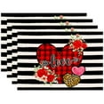 4PCS Valentine's Day Truck Pattern Stain Proof Tablecloth Placemat