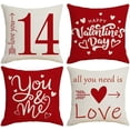 thumbnail image 1 of 4PCS Valentines Pillow Covers 18x18 Inch Red Heart Valentines Day Decor Throw Pillow Covers Valentines Love Cushion Cases Decoration for Holiday Farmhouse Wedding Home Sofa Couch, 1 of 5