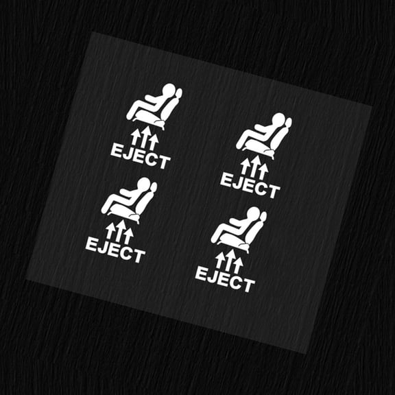4PCS Vehicle Button Cover Stickers White Textured Decals with Simple Styles Icons Scratch Proof Interior for Unused Key
