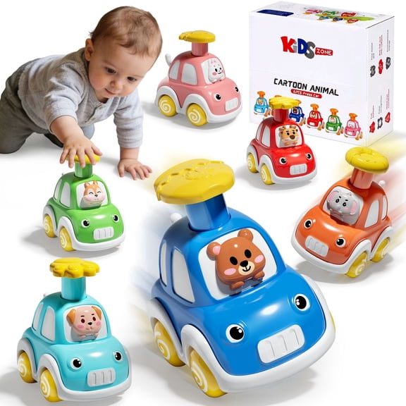 Toys for 1 Year Old, Animal Toy Car for Toddler, Press And Go Toy Cars, 6 Pcs Pull Back Cars Baby Toys, Toddler Toys 1 3 for Boys