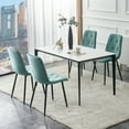 thumbnail image 1 of 4PCS Velvet Dining Chairs,Upholstered Tufted Accent Chairs with Padded Seat Cushion & Backrest,Armless Side Chair with Black Metal Legs,for Living Room Bedroom Kitchen Vanity, 1 of 6