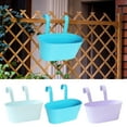 thumbnail image 1 of 4PCS Vertical Wall Planter - Oval Metal Hanging Flower Pot with Detachable Hooks for Railings, Fences & Balconies - Durable Iron Planter Box for Indoor/Outdoor (11.2 Inch), 1 of 6