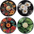 thumbnail image 1 of 4PCS Vinyl Record Decor 12 Inch Record Decorations for Indie Hippie Room Decor Botanical Wall Art for Room Aesthetic Flower Leaves Records Wall Decor for Music Party Studio Display for DIY, 1 of 7