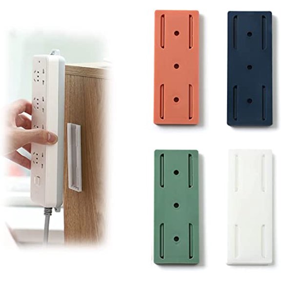 4PCS Wall Mounted Socket Holder, Storage Rack, Non Punching Patch Board, Router, Fixed Wall Sticker