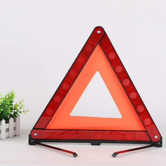 4PCS Warning Triangle Reflective Safety Emergency Triangle Foldable Road Red Stable Roadside Hazard Alert Signs