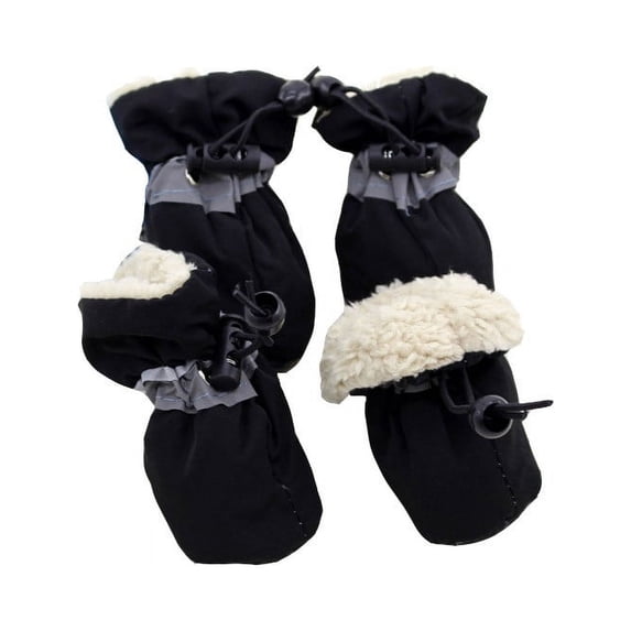 4PCS Waterproof & Anti-Slip Dog Boots for Winter, Warm Fleece-Lined Pet Shoes with Reflective Strips for Small Dogs & Cats, Easy On/Off Snow Booties