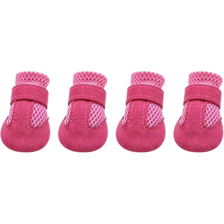 4PCS Waterproof Dog Boots Dog Shoes for Small Dogs No Slip Booties Protector with Reflective Straps Puppy Booties