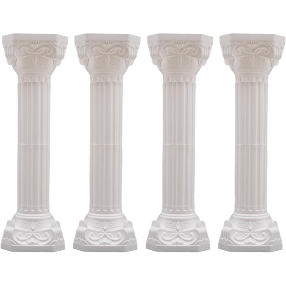 4PCS Wedding Roman Column White Wedding Landscaping Roman Pillar Event Decorative Columns and Pillars for Indoor Outdoor Birthday Party, 10.63*34.65in (4PCS Type B)