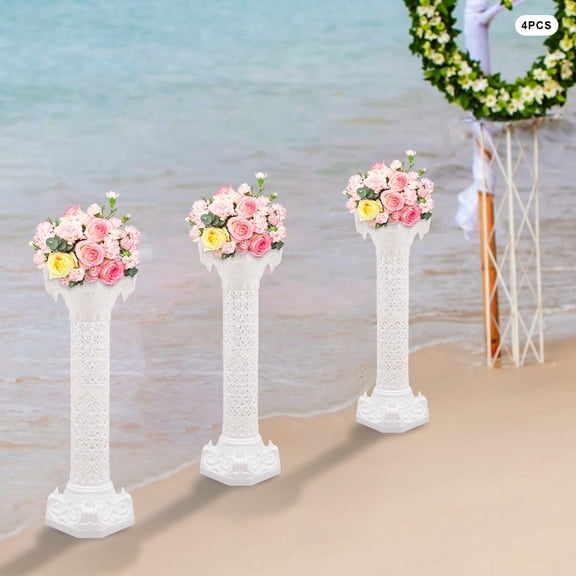 4PCS Wedding Roman Columns - Decorative Pillars for Wedding Landscaping, Party Decoration & Flower Pot Display