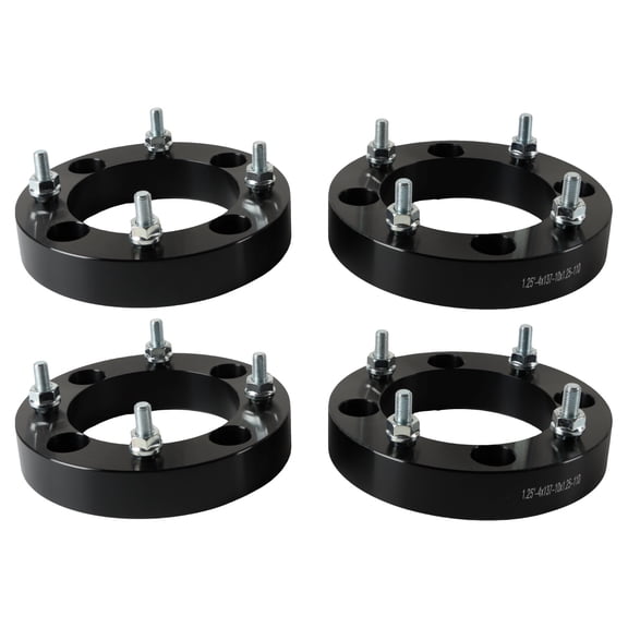 4PCS Wheel Spacers 1.25inch 4x137mm10x1.25 Studs 110mm Hub Borewithout lip hub Black