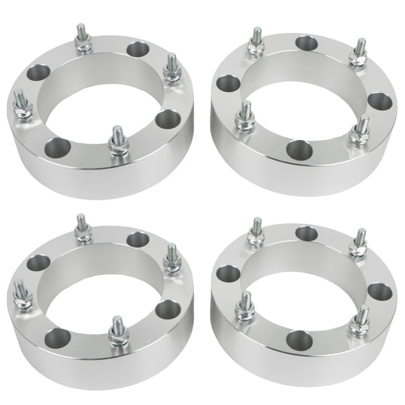4PCS Wheel Spacers 2inch 4x156mm3/8"-24 Studs 131mm Hub Borewithout lip hub Silver