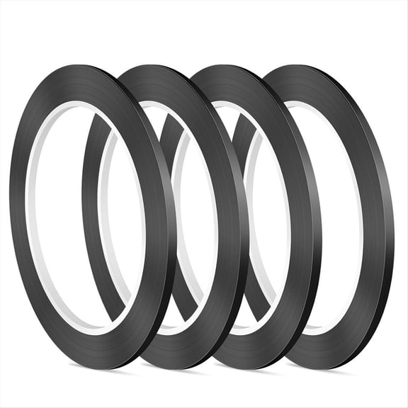 4PCS Whiteboard Tape, Black Pinstripe Tape, 3 mm Width Pin Striping Tape, for Classroom,Conference Display (PET),1set * PET whiteboard tape,Black
