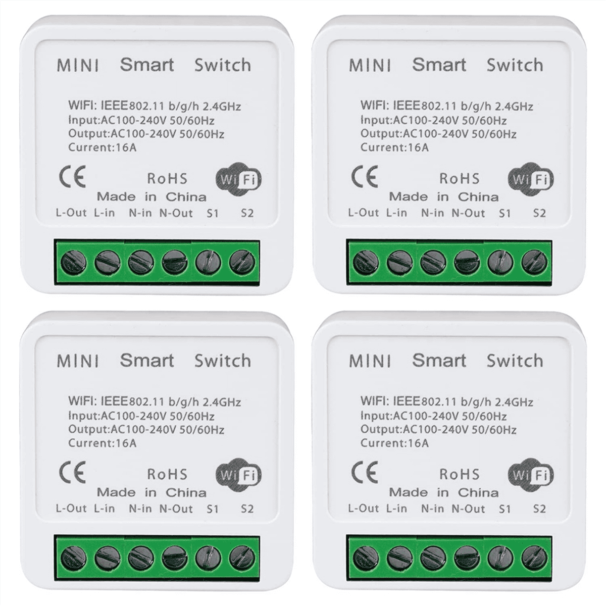 4PCS WiFi Smart Switch Light Switch, APP Remote Control, Voice Control ...