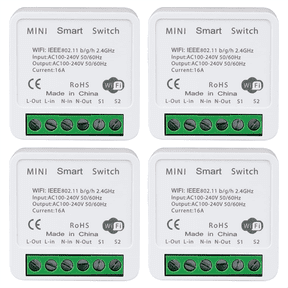 4PCS WiFi Smart Switch Light Switch, APP Remote Control, Voice Control, DIY Mode, Timer Function, LAN Control, 2 Way 16A