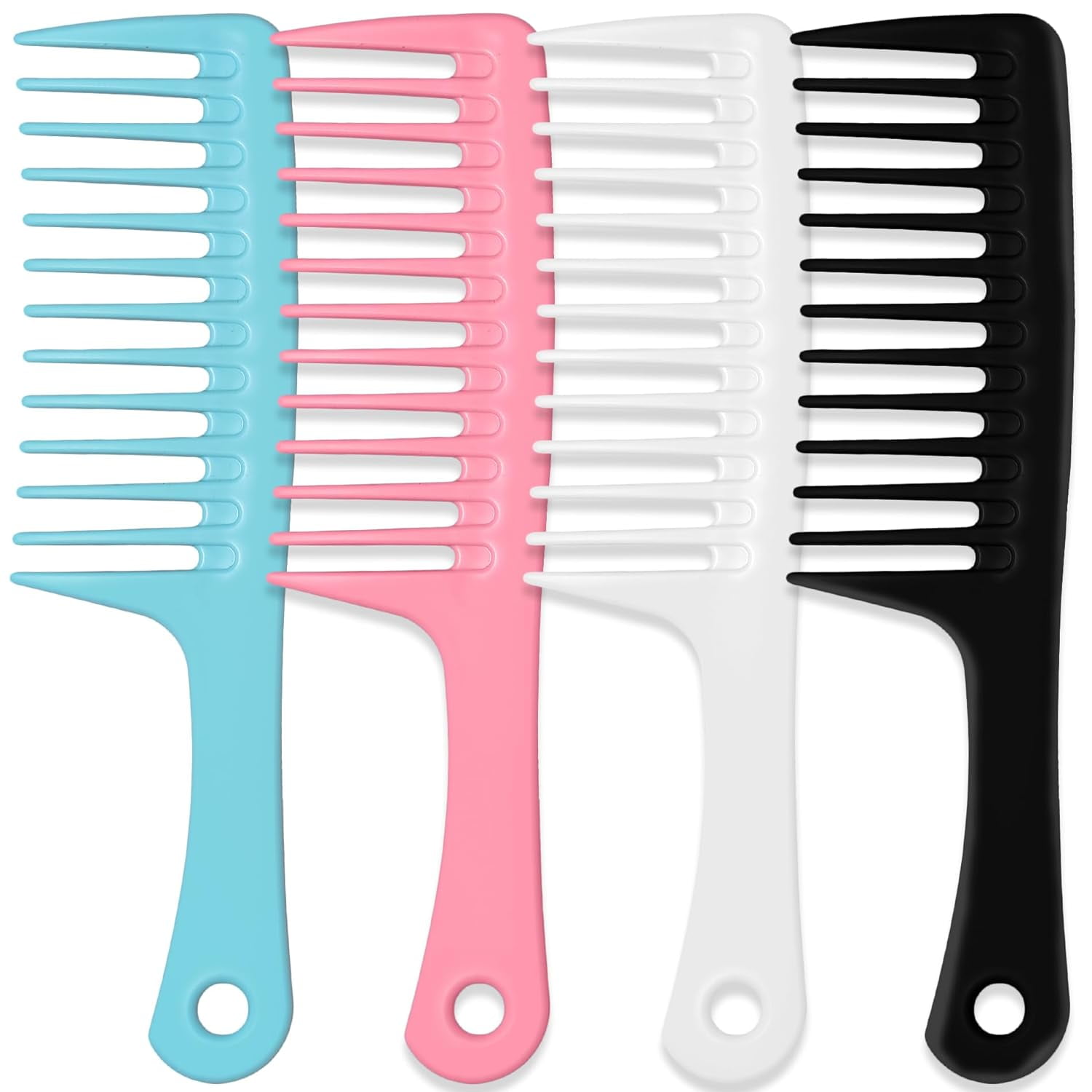 4PCS Wide Tooth Detangling Comb, Large Hair Styling Comb for Curly, Wet ...
