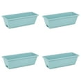 thumbnail image 1 of 4PCS Window Box Planter with Drainage Holes & Matching Saucers,17 Inch Rectangular Flower Pot for Vegetables Herbs Flower for Indoor Outdoor Garden Decor Patio Balcony Windowsill Deck Railing, 1 of 5