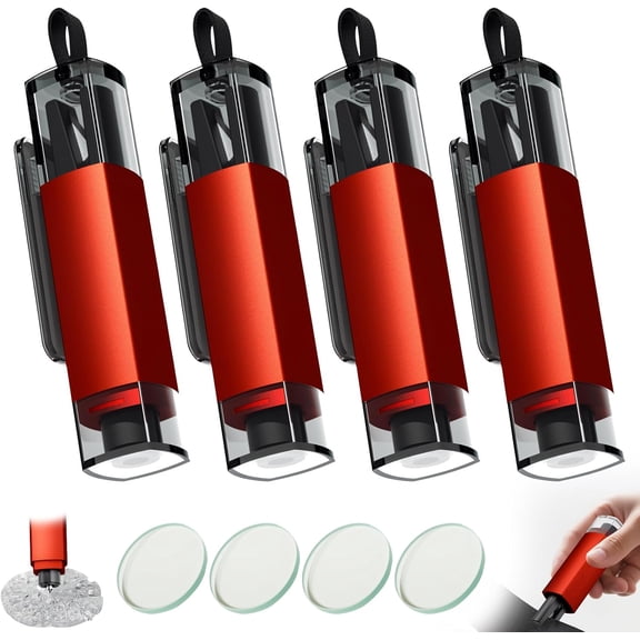 4PCS Window Breaker Seatbelt Cutter Car Safety Hammer, 2-in-1 Glass Breaker and Seat Belt Cutter with Test Glass, Underwater Emergency Escape Tool for All Vehicles (Red)