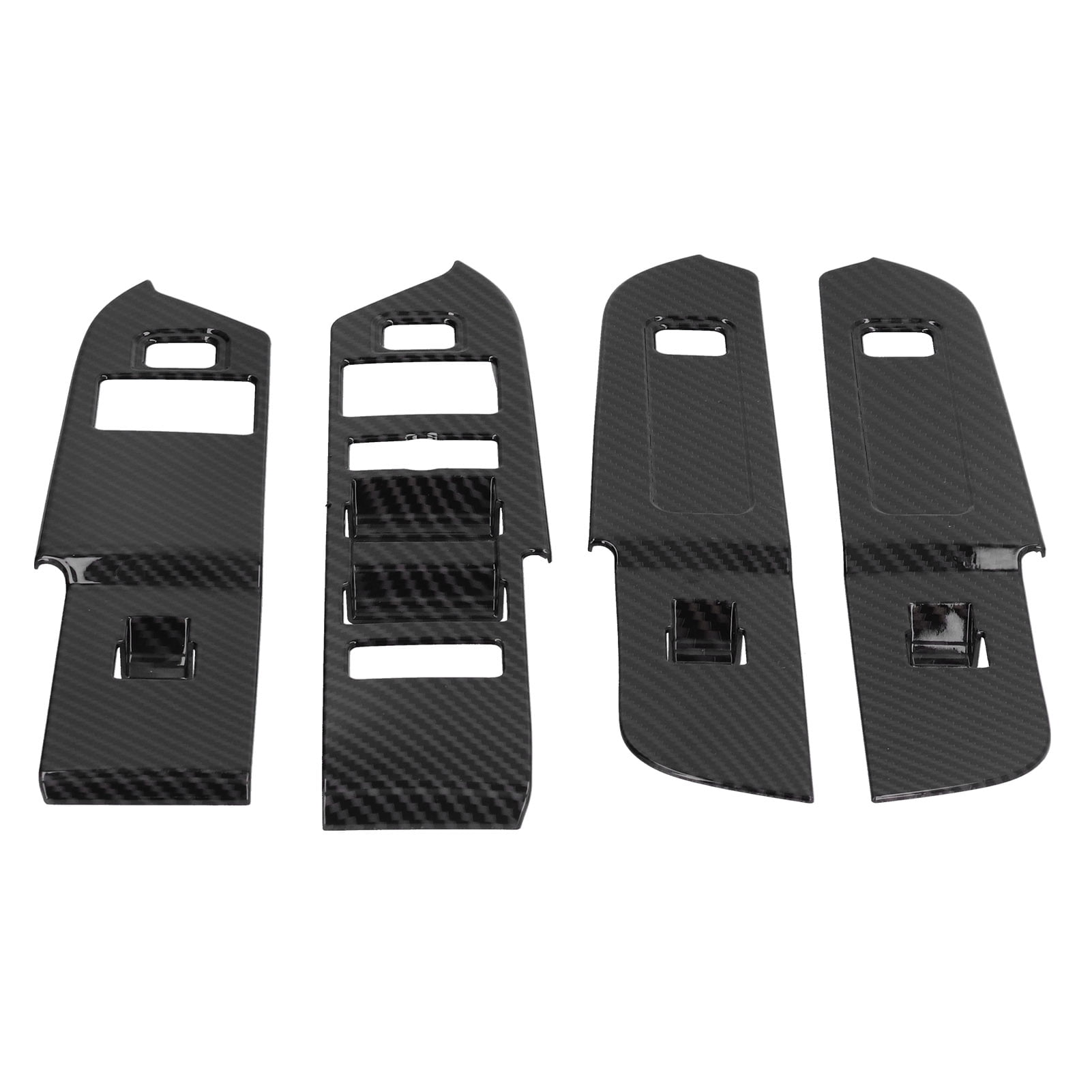 4PCS Window Lift Panel Switch Frame Carbon Fiber Color Replacement for