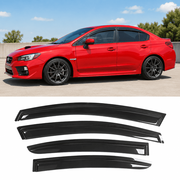 4PCS Window Visors Compatible with 2012-2016 Subaru Impreza 2015-2021 WRX STI Sedan, Smoke Rain Guards Tape-On