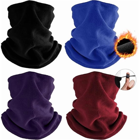 4PCS Winter Neck Warmer Face Ski Mask Neck Gaiter Wind Protection Face Cover Fleece Balaclava Scarf for Men Women
