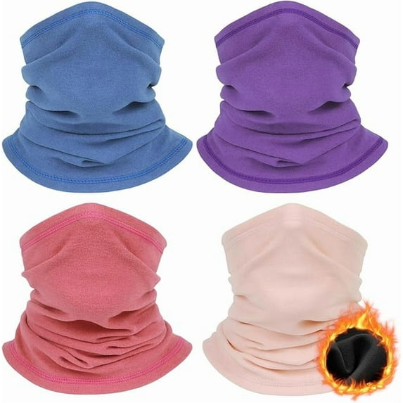 4PCS Winter Neck Warmer for Men Women Neck Gaiter Face Ski Mask Windproof Face Cover Fleece Balaclava Scarf Cold Weather