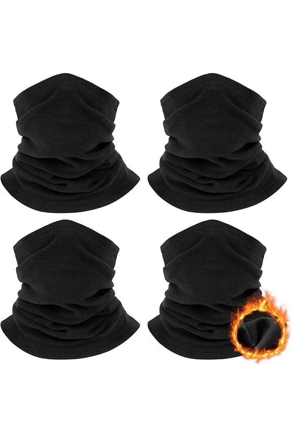 4PCS Winter Neck Warmer for Men Women Neck Gaiter Face Ski Mask Windproof Face Cover Fleece Balaclava Scarf Cold Weather