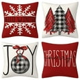 thumbnail image 1 of 4PCS Winter Pillow Covers Snowflake Christmas Pillow Covers Farmhouse Cushion Cases for Home Decor Sofa Couch Living Room 18X18 Inch, 1 of 5