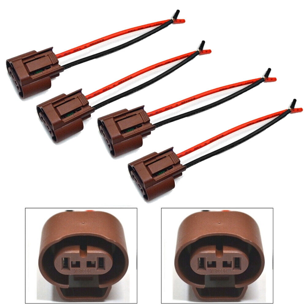 4PCS Wire Pigtail Female U 9006 HB4 Two Harness Head Light Low Beam ...