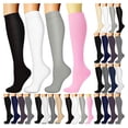 thumbnail image 1 of 4PCS Women's Over The Calf Compression Stockings, Flexible Form Fit, Blood Circulation Boost Socks, Giftable Athletic Stockings for Sports Outdoor Daily | TruHer,Sky Blue S/M, 1 of 3