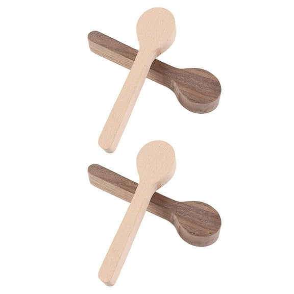 4PCS Wood Carving Spoon Blank Kit Beech Walnut Unfinished Wooden Spoon Portable Wood Carving Block Wooden Whittling Art