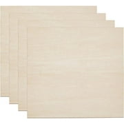 4PCS Wood Veneer Sheets Laser Cut 8x8 Inches Self Adhesive Square Wood Board Sheet for DIY Painting Laser Projects Woodworking Model Making 3mm Thick for DIY Light Yellow