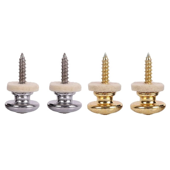 4PCS Wool Copper Guitar Strap Lock Locking Pegs Pins Mushroom Shape End Button Silver & Gold,4 x Strap Lock,Silver & Golden
