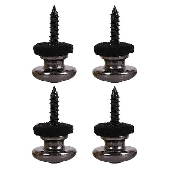4PCS Wool Copper Guitar Strap Lock Locking Pegs Pins Mushroom Shape End Button for Acoustic Classical Guitar Black