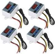 4PCS XH-W3001 Digital LED Temperature Controller Module Digital Thermostat Switch with Waterproof Probe Programmable Heating Cooling Electronic Thermostat Range from -50  to 110  12V 10A 120W