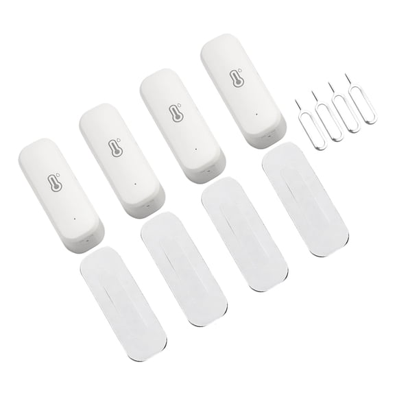 4PCS for Temperature and Humidity Sensor, Wireless Hygrometer,with App Alerts, Voice Control, Data Export for Home Greenhouse Office,White