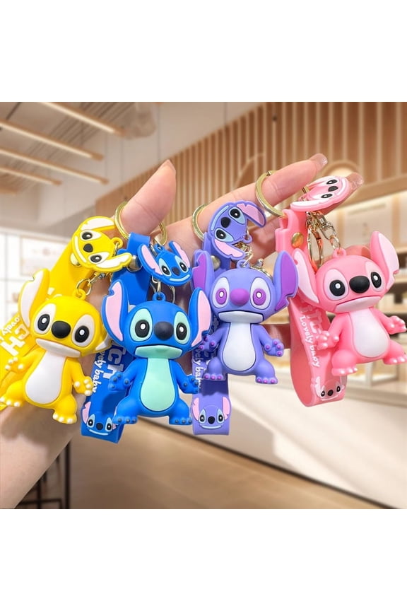 4PCs Classic Doll Keychain Accessories Pvc Claw Machine Holiday Gift Ornaments High Quality Cute Keychain Creative Pvc Star Baby Car Keychain Pendant Gift Couple Keychain