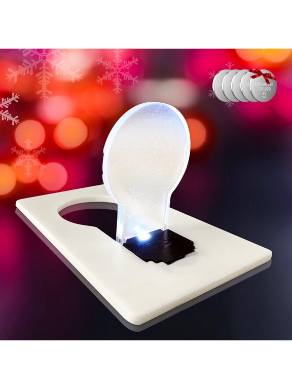 4PCs Credit Card Lights, Mini Portable Led Pocket Lamps Light Foldable Wallet Purse Lamps for Christmas Gift Party Favors