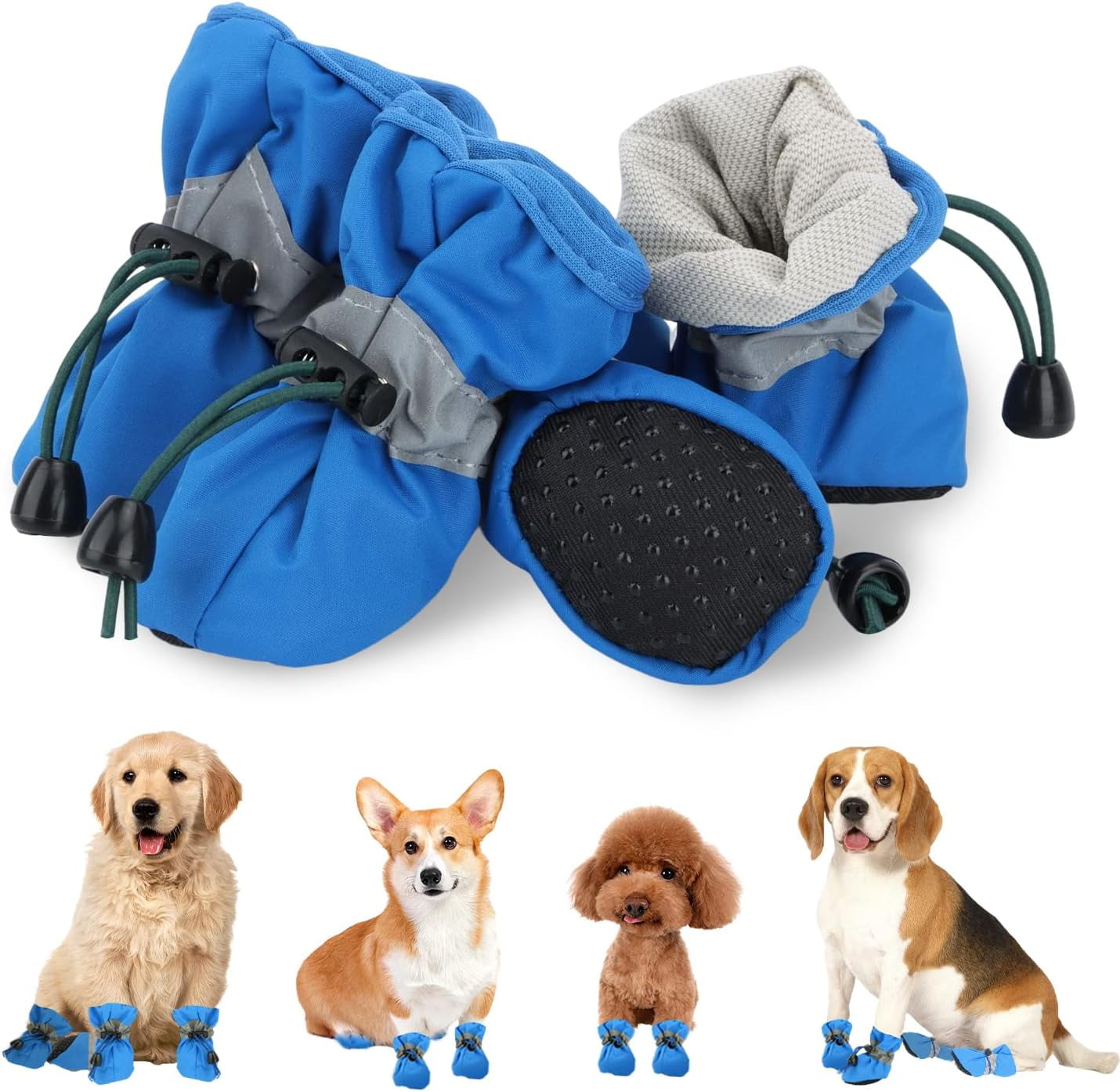 4PCs Dog Boots Dog Shoes Pow Protector for Summer Hot Pavement for