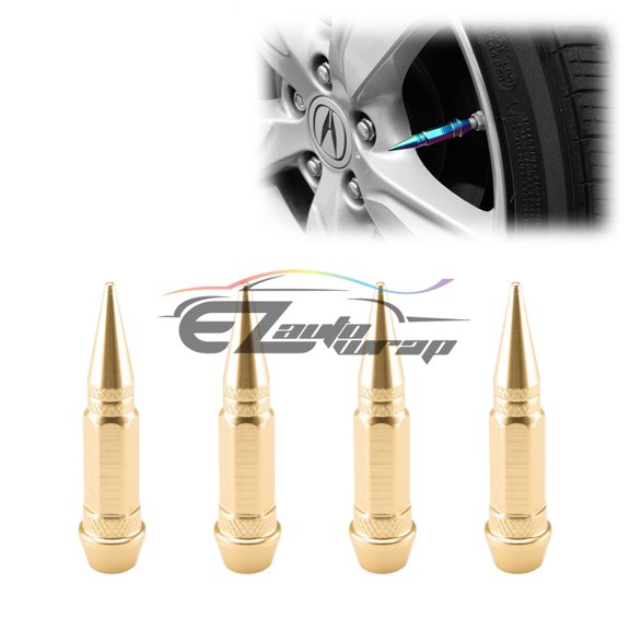 4PCs Long Spike Valve Stem Caps Metal Thread Set For Wheel Tires TVC28