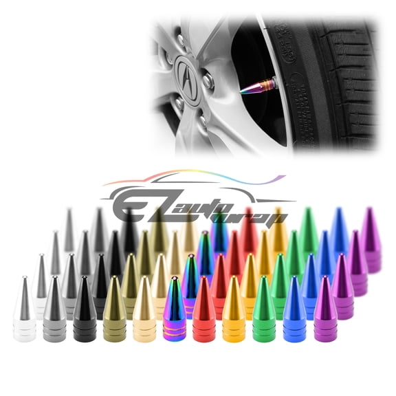 4PCs Long Spike Valve Stem Caps Metal Thread Set For Wheel Tires TVC29