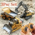 thumbnail image 1 of 4PCs Set Remote control engineering vehicle set, 2.4G high-tech 11-channel remote control excavator dump truck bulldozer alloy plastic engineering vehicle remote control construction toy car set, 1 of 11