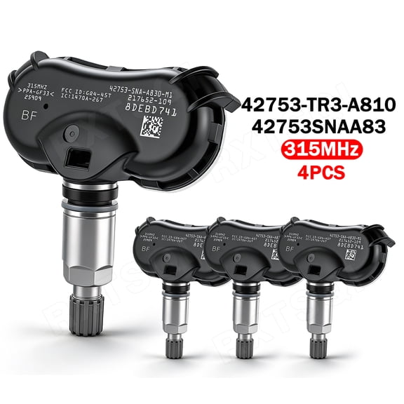 4PCs TPMS Tire Pressure Sensor 315MHz for HONDA CIVIC FIT ELEMENT 42753-SNA-A81